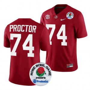 Men's Alabama Crimson Tide #74 Kadyn Proctor 2024 Rose Bowl Crimson NCAA Playoff College Football Jersey 2403VYEA0